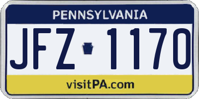PA license plate JFZ1170