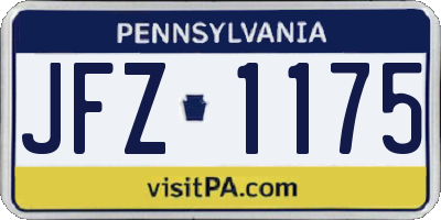 PA license plate JFZ1175