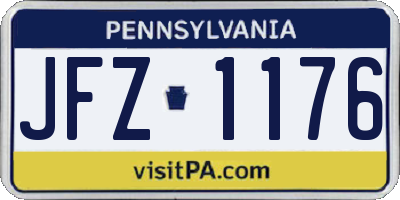 PA license plate JFZ1176