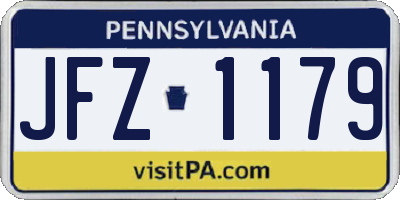 PA license plate JFZ1179