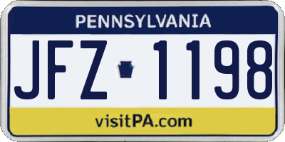 PA license plate JFZ1198