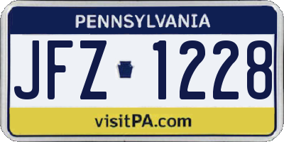 PA license plate JFZ1228