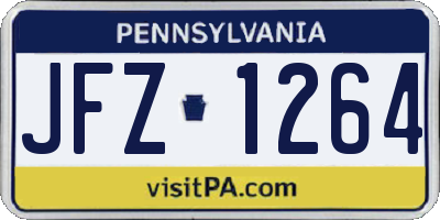 PA license plate JFZ1264