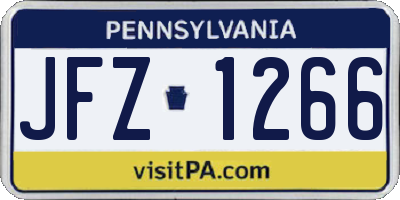 PA license plate JFZ1266