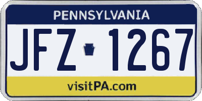PA license plate JFZ1267