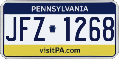 PA license plate JFZ1268
