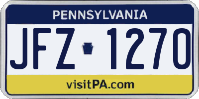 PA license plate JFZ1270