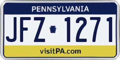 PA license plate JFZ1271