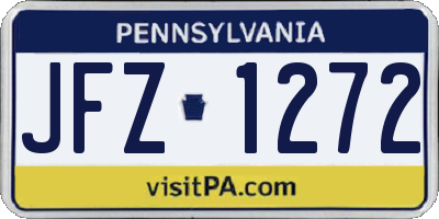 PA license plate JFZ1272