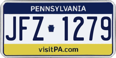 PA license plate JFZ1279