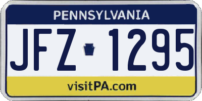 PA license plate JFZ1295