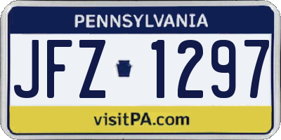 PA license plate JFZ1297