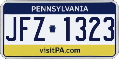 PA license plate JFZ1323