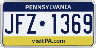 PA license plate JFZ1369