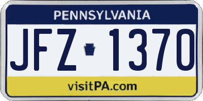 PA license plate JFZ1370
