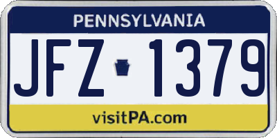 PA license plate JFZ1379
