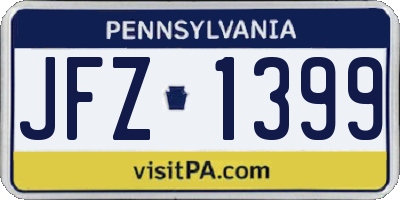 PA license plate JFZ1399