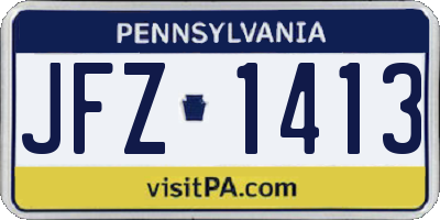 PA license plate JFZ1413