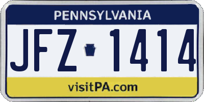 PA license plate JFZ1414