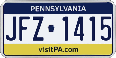 PA license plate JFZ1415