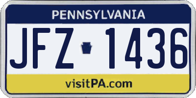 PA license plate JFZ1436