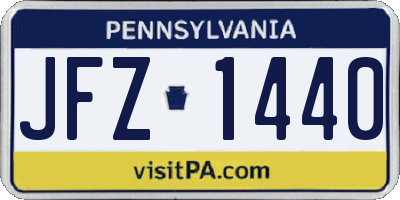 PA license plate JFZ1440