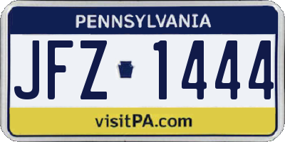 PA license plate JFZ1444