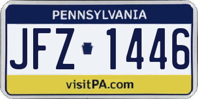 PA license plate JFZ1446