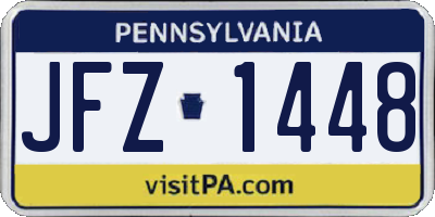 PA license plate JFZ1448