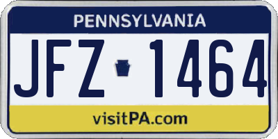 PA license plate JFZ1464