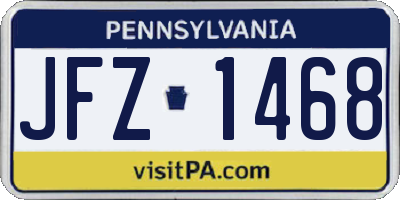 PA license plate JFZ1468