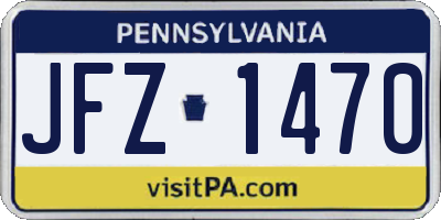 PA license plate JFZ1470