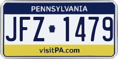 PA license plate JFZ1479