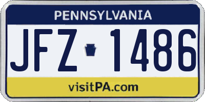PA license plate JFZ1486