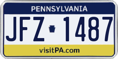 PA license plate JFZ1487
