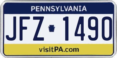 PA license plate JFZ1490