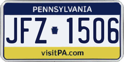 PA license plate JFZ1506