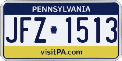 PA license plate JFZ1513