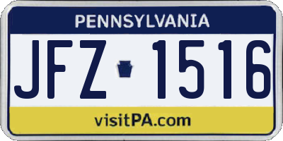 PA license plate JFZ1516