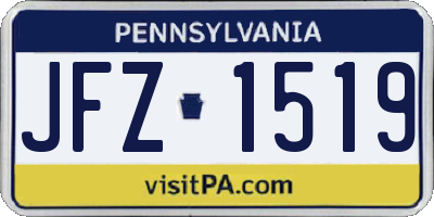 PA license plate JFZ1519