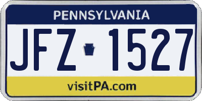PA license plate JFZ1527