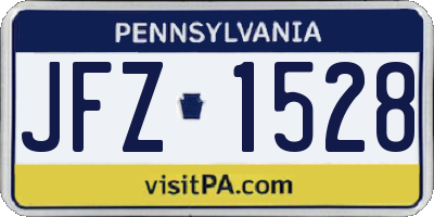 PA license plate JFZ1528
