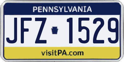 PA license plate JFZ1529