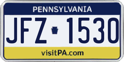 PA license plate JFZ1530