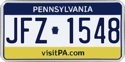 PA license plate JFZ1548