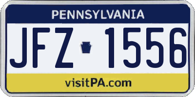 PA license plate JFZ1556