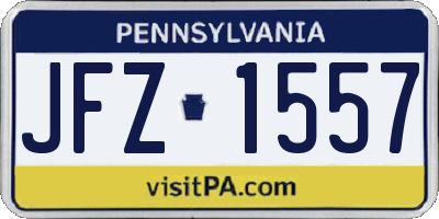 PA license plate JFZ1557