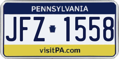 PA license plate JFZ1558