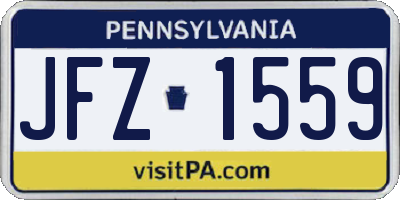 PA license plate JFZ1559