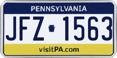 PA license plate JFZ1563